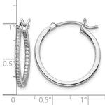 Sterling Silver Rhodium-plated Micro Pavé CZ In/Out Hoops - Product Photo
