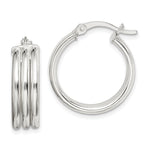Sterling Silver Polished Grooved 6.5x20mm Hoop Earrings - Product Photo