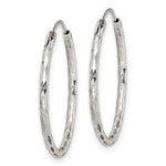 Sterling Silver Diamond Cut 1.5x24mm Endless Hoop Earrings - Product Photo