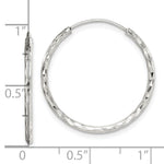 Sterling Silver Diamond Cut 1.5x24mm Endless Hoop Earrings - Product Photo