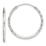 Sterling Silver Diamond Cut 1.5x24mm Endless Hoop Earrings - Product Photo