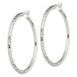 Sterling Silver Polished & Diamond-cut 2.5mm Round Hoop Earrings - Product Photo
