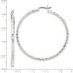 Sterling Silver Polished & Diamond-cut 2.5mm Round Hoop Earrings - Product Photo