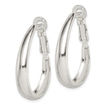 Sterling Silver Polished Omega Back Hoop Earrings - Product Photo