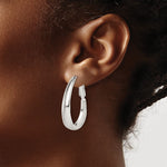 Sterling Silver Polished Omega Back Hoop Earrings - Product Photo