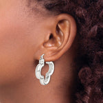 Sterling Silver Polished Clover Hoop Earrings - Product Photo