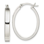 Sterling Silver Polished 4mm Oval Hoop Earrings - Product Photo