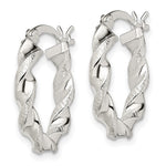 Sterling Silver Twisted and Textured Hoop Earrings - Product Photo