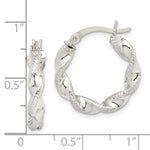 Sterling Silver Twisted and Textured Hoop Earrings - Product Photo