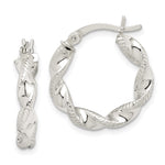 Sterling Silver Twisted and Textured Hoop Earrings - Product Photo