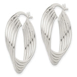 Sterling Silver Polished Twisted Multi-tube Round Hoop Earrings - Product Photo