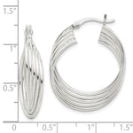 Sterling Silver Polished Twisted Multi-tube Round Hoop Earrings - Product Photo