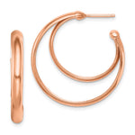 Sterling Silver RH plated Rose Gold-plated 28x3.5 Hoop Post Earrings - Product Photo