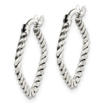 Sterling Silver Antiqued Textured Square Hoop Earrings - Product Photo