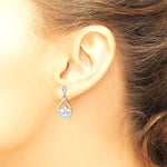 Sterling Silver Rhodium Plated CZ Dangle Earrings - Product Photo