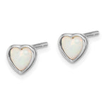 Sterling Silver Rhodium Plated Lab Created Opal Post Earrings - Product Photo