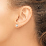 Sterling Silver Rhodium Plated Lab Created Opal Post Earrings - Product Photo