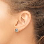 Sterling Silver Rhodium-plated Trillion Mystic Fire/White Topaz Earrings - Product Photo