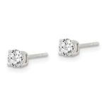 Sterling Silver Polished 4mm Round CZ Stud Earrings - Product Photo