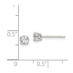 Sterling Silver Polished 4mm Round CZ Stud Earrings - Product Photo