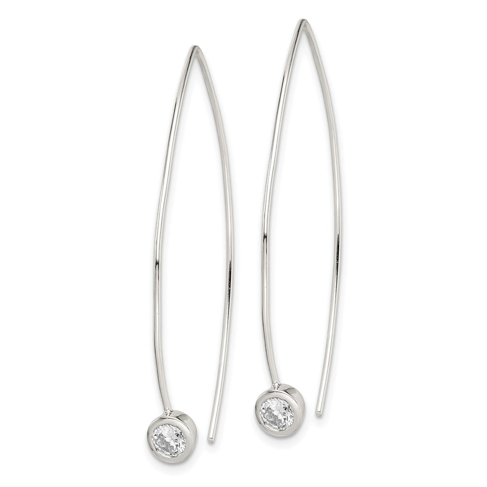 Sterling Silver CZ Threader Earrings - Product Photo