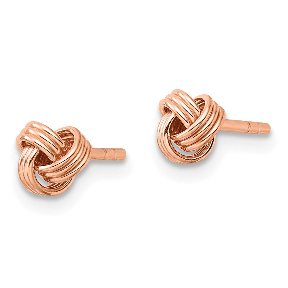 Sterling Silver Rose-tone Polished Love Knot Post Earrings - Product Photo