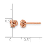 Sterling Silver Rose-tone Polished Love Knot Post Earrings - Product Photo