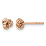 Sterling Silver Rose-tone Polished Love Knot Post Earrings - Product Photo