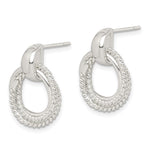 Sterling Silver Twisted Post Dangle Earrings - Product Photo