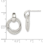 Sterling Silver Twisted Post Dangle Earrings - Product Photo