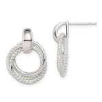 Sterling Silver Twisted Post Dangle Earrings - Product Photo
