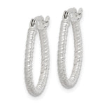 Sterling Silver Twisted 2.5mm Teardrop Hoop Earrings - Product Photo