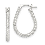 Sterling Silver Twisted 2.5mm Teardrop Hoop Earrings - Product Photo