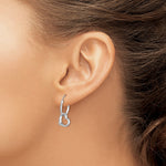 Sterling Silver Rhodium-plated Heart Hoop Earring - Product Photo