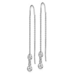 Sterling Silver Rhodium-plated CZ Threader Earrings - Product Photo