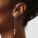 Sterling Silver Rhodium-plated CZ Threader Earrings - Product Photo