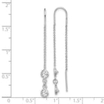 Sterling Silver Rhodium-plated CZ Threader Earrings - Product Photo