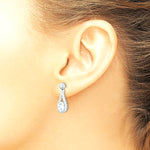 Sterling Silver Rhodium-plated Polished Graduated CZ Ear Climber Earrings - Product Photo