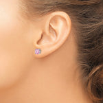 Sterling Silver RH-pltd Pink/White/Blue 7mm Cr. Opal 3 Pair Earring Set - Product Photo