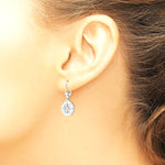 Sterling Silver Rhodium-plated Polished Mini Compass Leverback Earrings - Product Photo