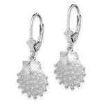 Sterling Silver Polished Lions Paw Shell Leverback Earrings - Product Photo