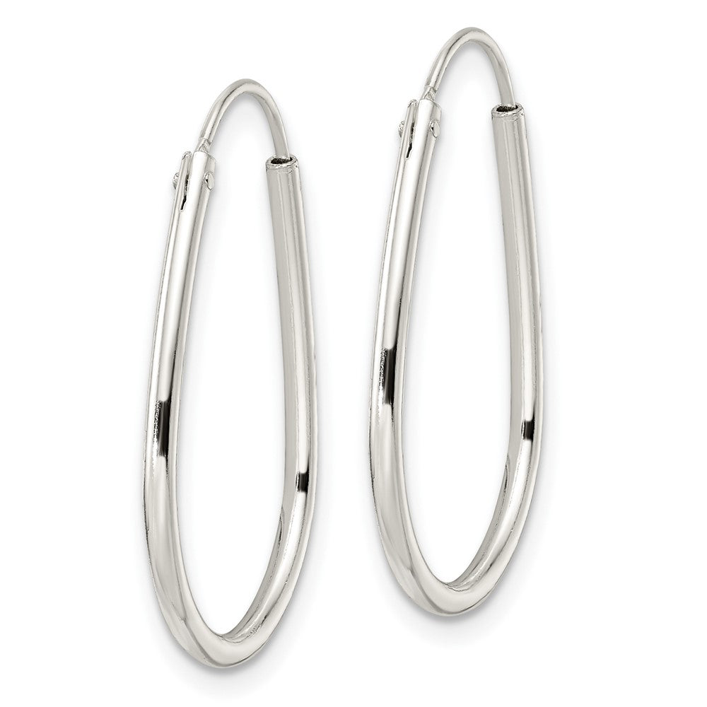 Sterling Silver Polished Endless Teardrop Hoop Earrings - Product Photo