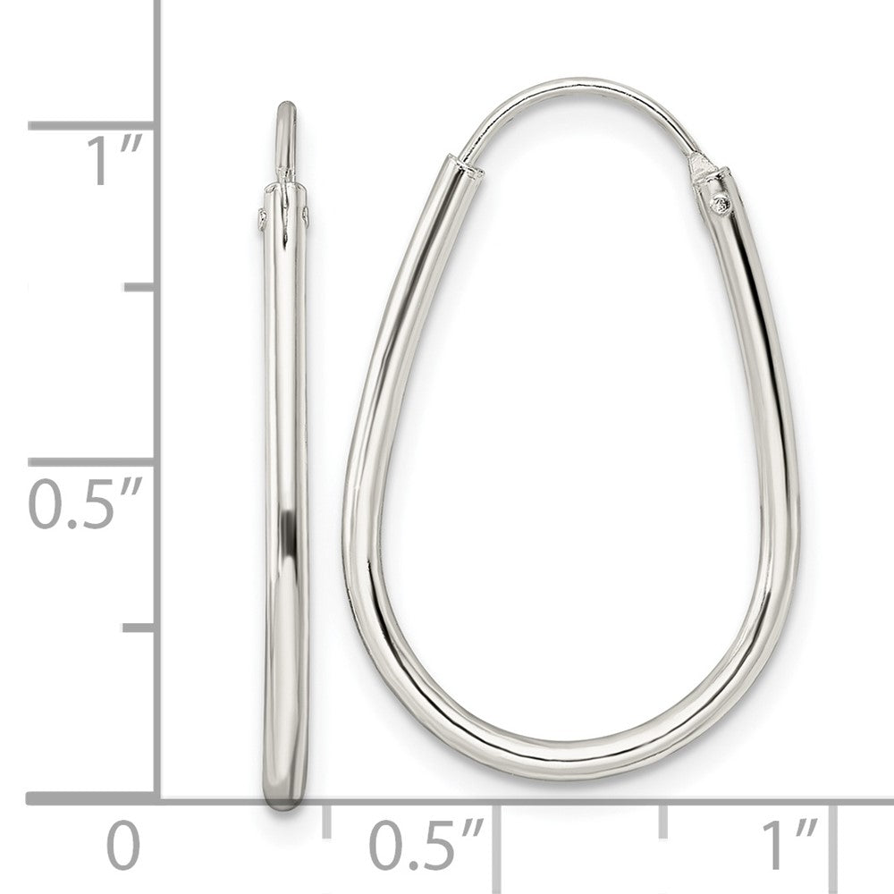 Sterling Silver Polished Endless Teardrop Hoop Earrings - Product Photo