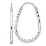 Sterling Silver Polished Endless Teardrop Hoop Earrings - Product Photo