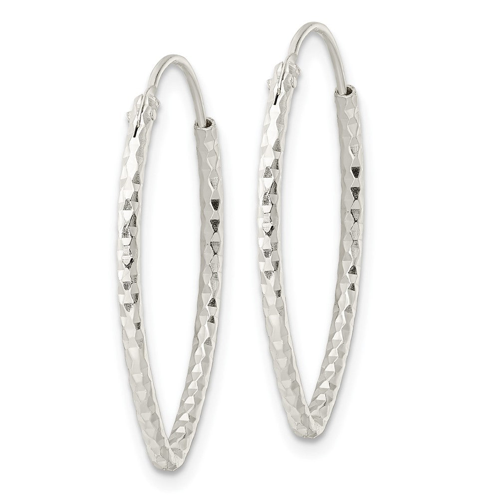 Sterling Silver Polished D/C Endless Hoop Earrings - Product Photo