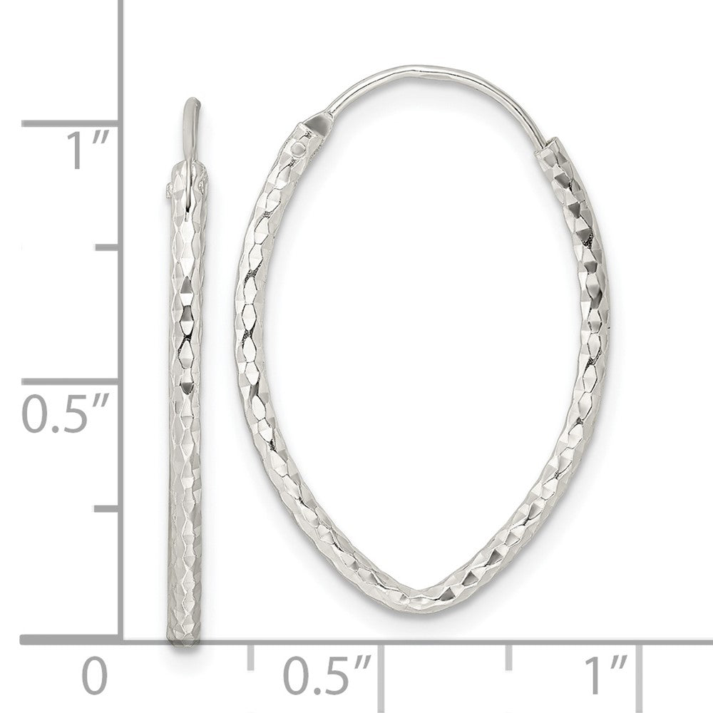 Sterling Silver Polished D/C Endless Hoop Earrings - Product Photo