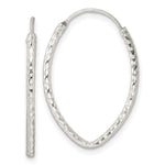 Sterling Silver Polished D/C Endless Hoop Earrings - Product Photo