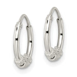 Sterling Silver Polished Beaded Circle Endless Hoop Earrings - Product Photo
