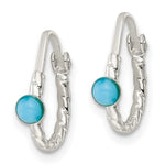 Sterling Silver Polished Turquoise Endless Hoop Earrings - Product Photo