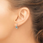 Sterling Silver Polished Turquoise Endless Hoop Earrings - Product Photo